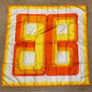 VTG Retro Mod Orange Yellow Square Water Repellant Scarf